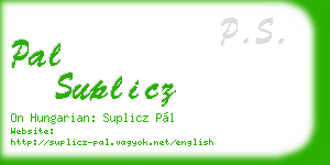 pal suplicz business card