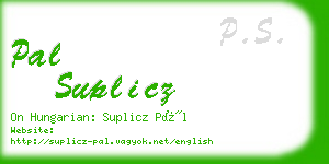 pal suplicz business card